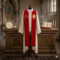 Stuła kapłańska haftowana – Duch Święty | kolor czerwony