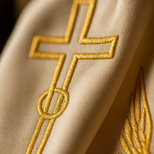 Stuła kapłańska ślubna – Sakrament Małżeństwa | ecru złota