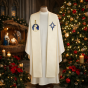 Stuła kapłańska bożonarodzeniowa – haft Gwiazda Betlejemska | ecru