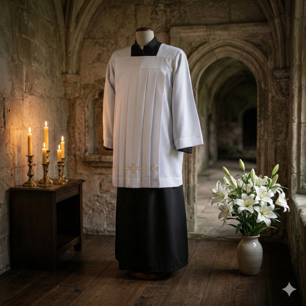 Komża kapłańska haftowana – tropik | Szaty Liturgiczne