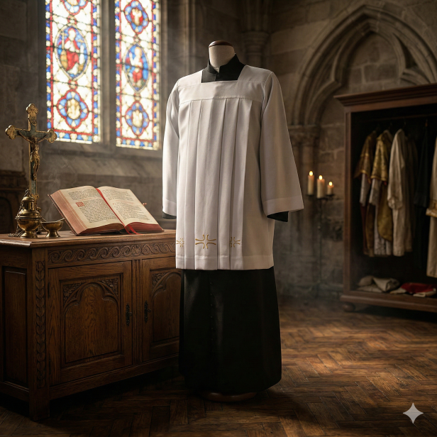 Komża kapłańska haftowana – tropik | Szaty Liturgiczne