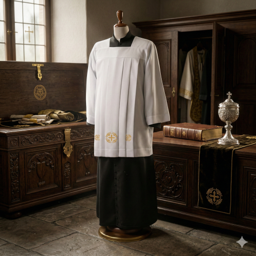 Komża kapłańska z haftem ornamentowym – | Szaty Liturgiczne