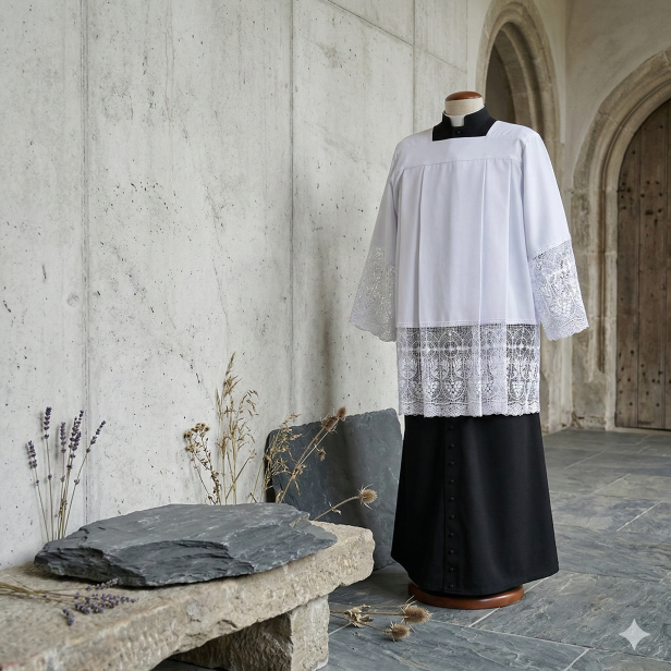 Komża kapłańska z bawełnianą gipiurą | Szaty LIturgiczne