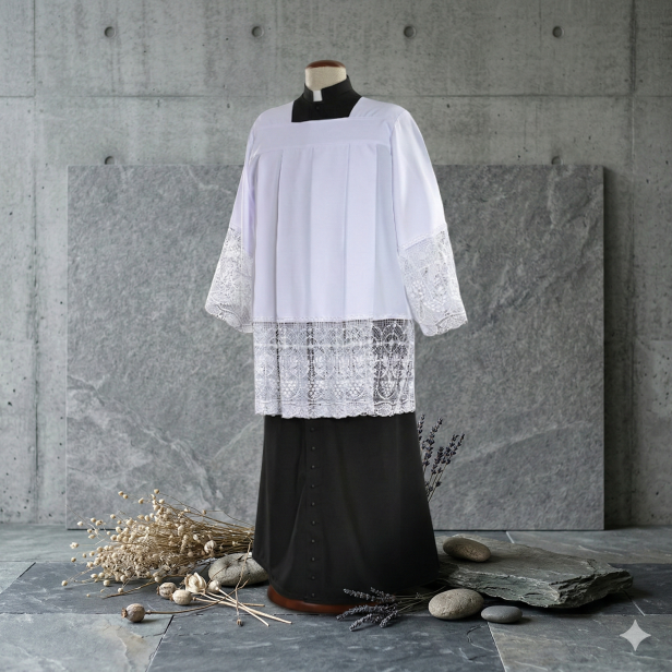 Komża kapłańska z bawełnianą gipiurą | Szaty LIturgiczne