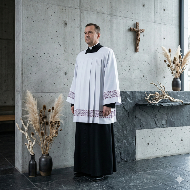 Komża kapłańska z kanonicką podbitką | Szaty Liturgiczne