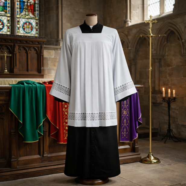 Komża kapłańska z bawełnianą wstawką – klasyczna | Szaty Liturgiczne