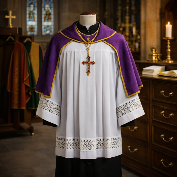 Komża kapłańska z bawełnianą wstawką – klasyczna | Szaty Liturgiczne