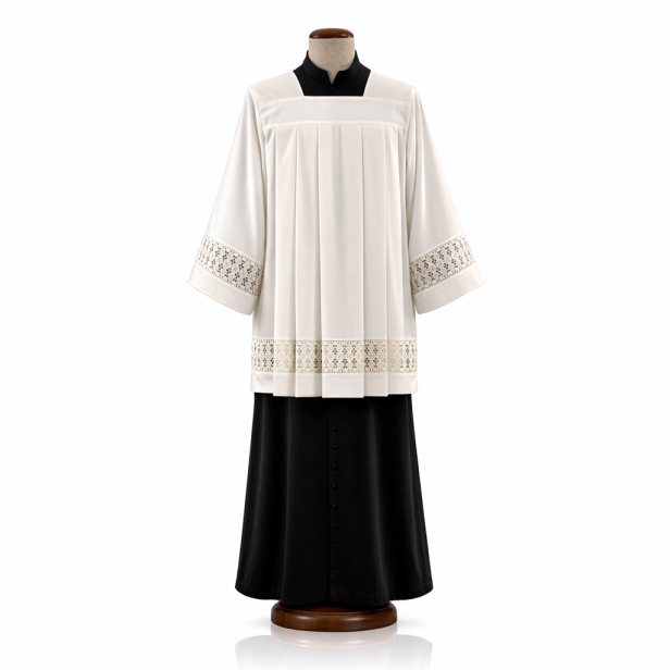 Komża kapłańska ecru z wełny – tropik 45% wełna | Szaty Liturgiczne