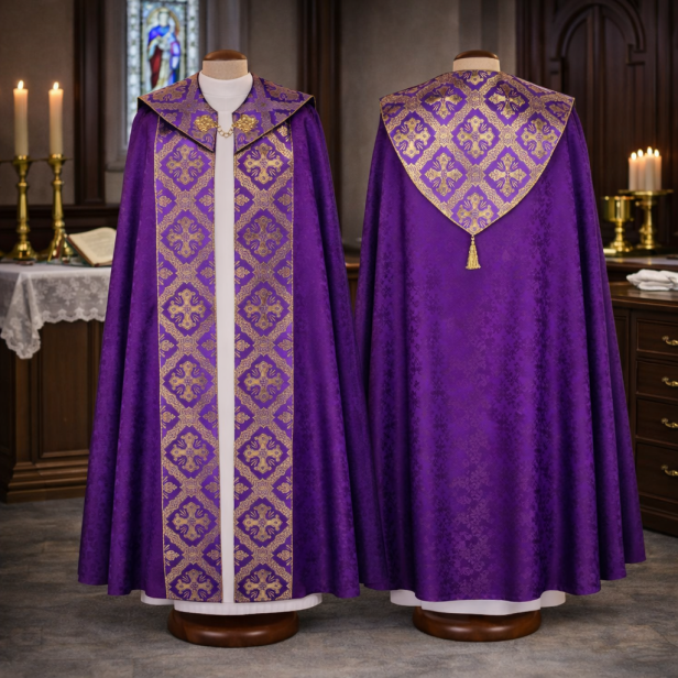 Kapa adamaszkowa klasyczna – 3 kolory | Szaty Liturgiczne