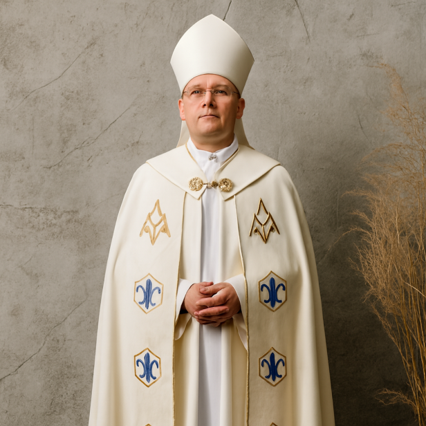 Kapa Maryjna kremowa AM – klasyczna | Szaty Liturgiczne