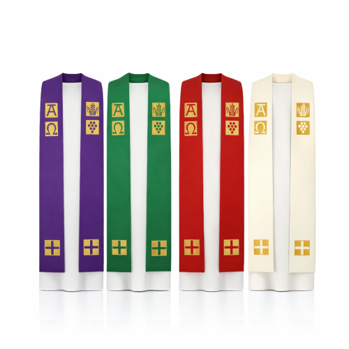 Stuła kapłańska Alpha Omega – eucharystyczna | Szaty Liturgiczne