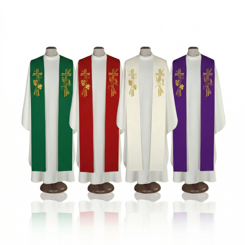 Stuła kapłańska eucharystyczna z symbolem chleba i wina | Szaty Liturgiczne