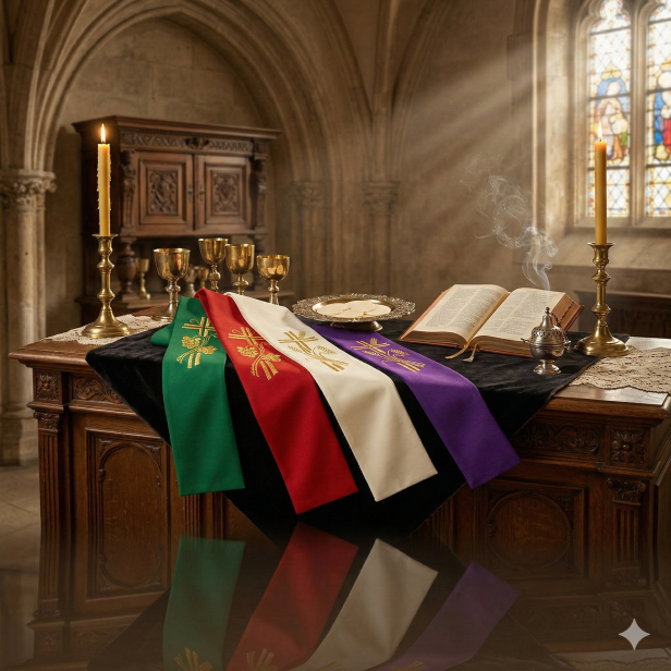 Stuła kapłańska eucharystyczna z symbolem chleba i wina | Szaty Liturgiczne