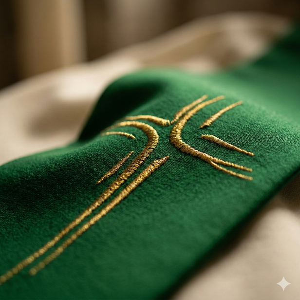 Stuła kapłańska nowoczesna z liniowym haftem krzyża | Szaty Liturgiczne