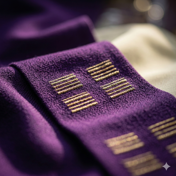 Stuła kapłańska geometryczna z nowoczesnym haftem | Szaty Liturgiczne