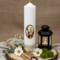 Matka Boska Lourdes - Świeca OŁTARZOWA  (Ø 7 cm, wys. 27 cm)