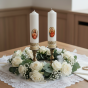 Świeca OŁTARZOWA – Serce Jezusa lub Serce Maryi (Ø 7 cm, wys. 27 cm)