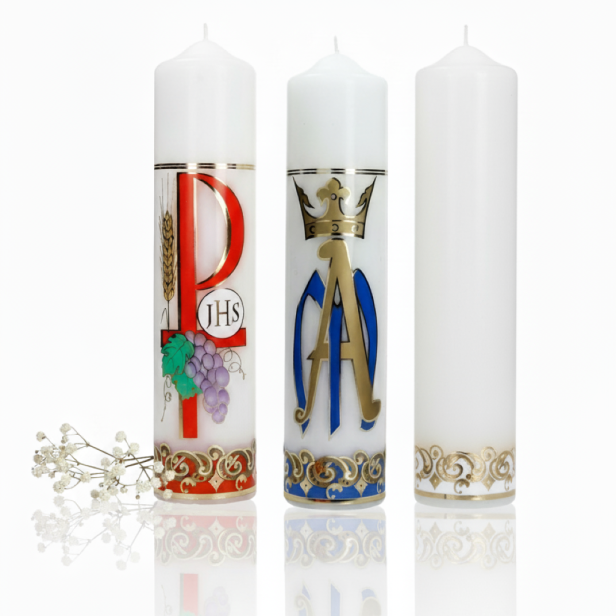 Świeca OŁTARZOWA (czysta, eucharystyczna lub maryjna) – Ø 7 cm, wys. 27 cm
