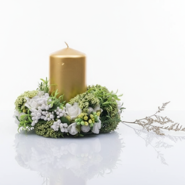 Złota Aura Sakramentu – dekoracja ozdobna na stół (Chrzest / Komunia)