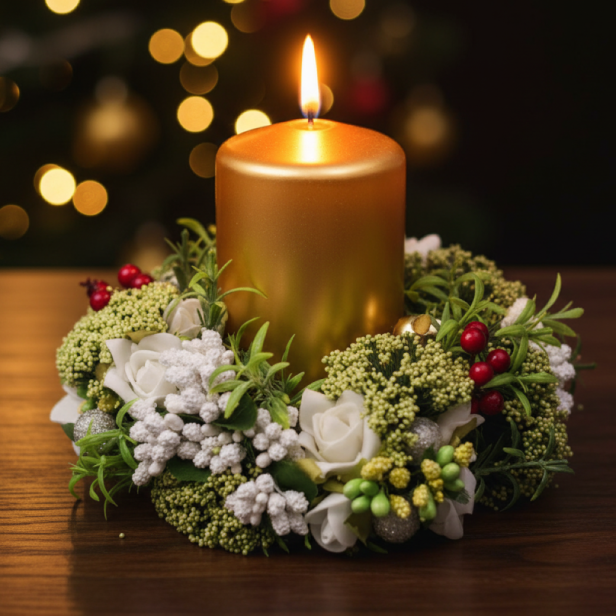 Złota Aura Sakramentu – dekoracja ozdobna na stół (Chrzest / Komunia)