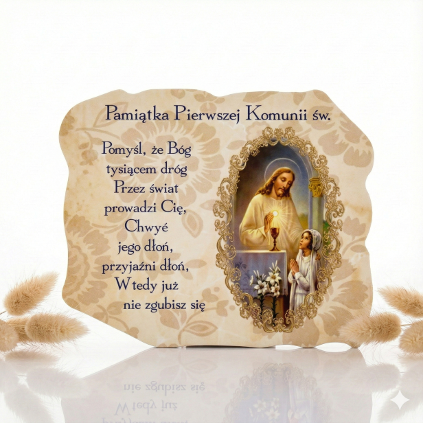 Magnes Pamiątka I Komunii Świętej 11×9 cm – Dziewczynka | Podziękowanie dla Gości