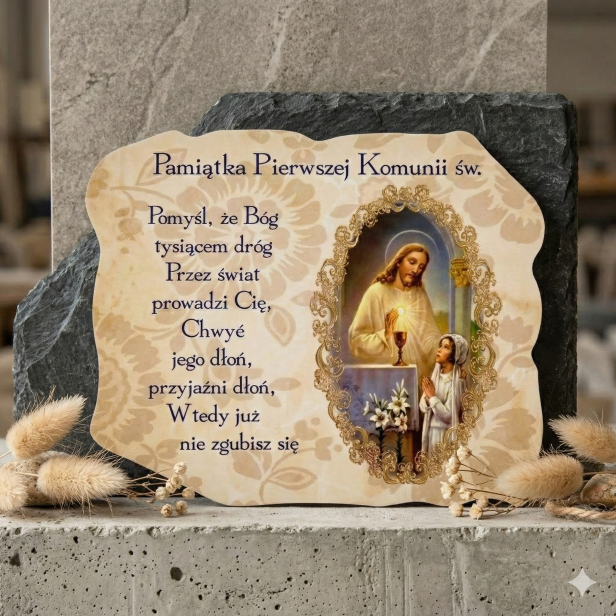 Magnes Pamiątka I Komunii Świętej 11×9 cm – Dziewczynka | Podziękowanie dla Gości