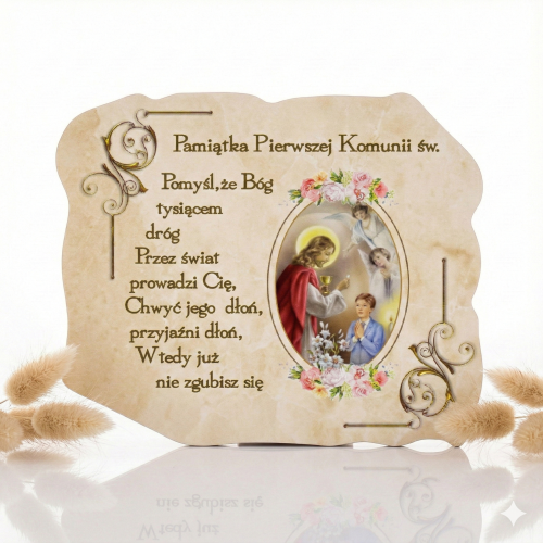 Magnes Pamiątka I Komunii Świętej 11×9 cm – Chłopiec | Podziękowanie dla Gości