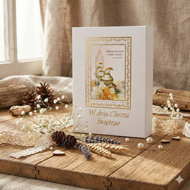 BOX – Duże Pamiątkowe Etui na Akcesoria Chrztu Świętego A4+