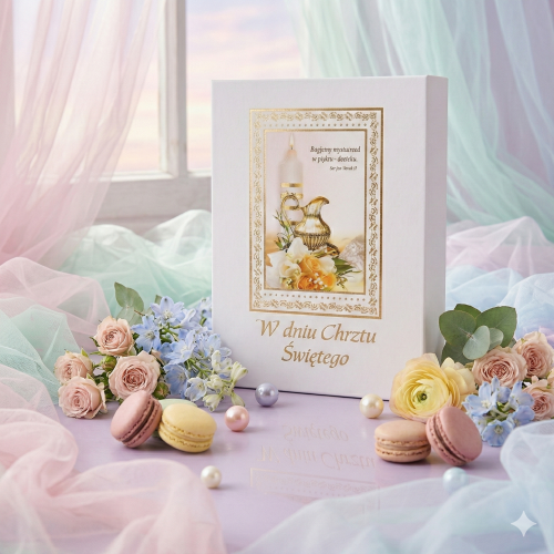 BOX – Duże Pamiątkowe Etui na Akcesoria Chrztu Świętego A4+