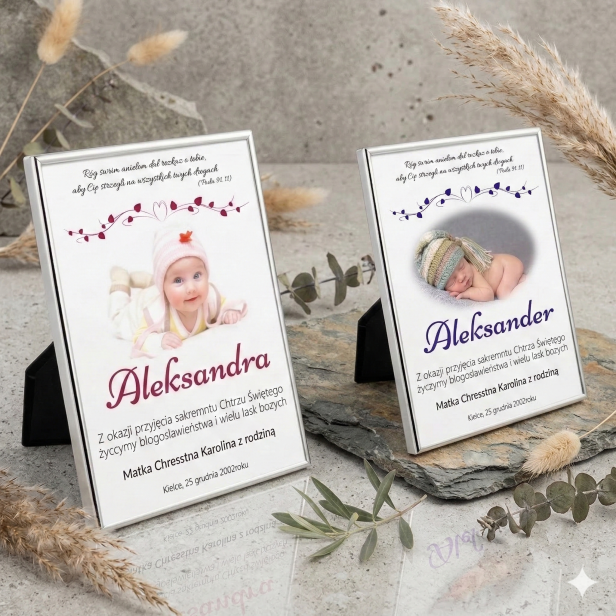 BAMBINO – Obrazek w srebrnej ramie ze zdjęciem i personalizacją 13×18 cm | SZAFIR & CHERRY