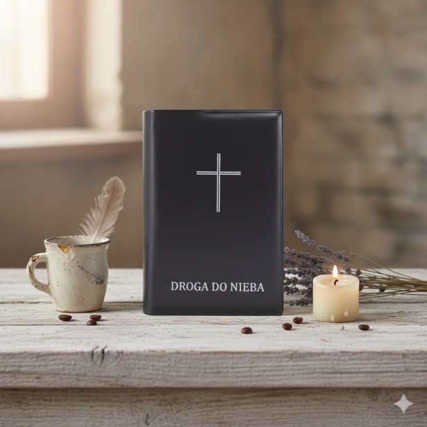 Etui ochronne na modlitewnik „Droga do Nieba” – czarna okładka z krzyżem