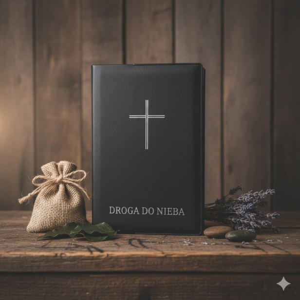 Etui ochronne na modlitewnik „Droga do Nieba” – czarna okładka z krzyżem