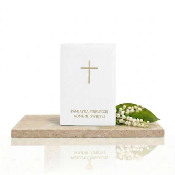 Etui komunijne na modlitewnik „Droga do Nieba” – biała okładka Pamiątka I Komunii