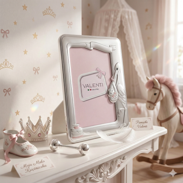Srebrna ramka na zdjęcie – Narodziny Księżniczki 18×13 cm | ARGENTO KIDS™