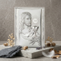 Obrazek srebrny „Moja I Komunia Święta” – Jezus Eucharystyczny 11×17 cm | SILVER COMMUNIO™