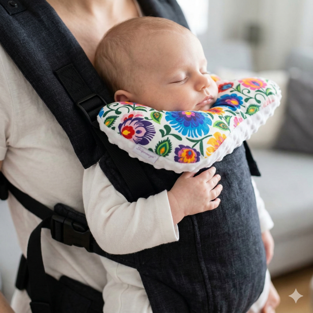 Poduszka antywstrząsowa MOTYLEK MINKY – do wózka i fotelika | Linia FolkStyle®