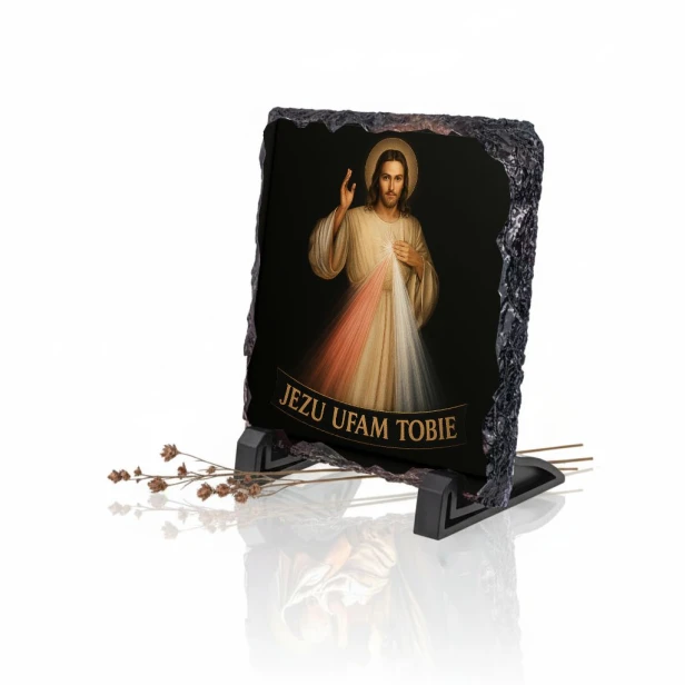 FOTOGRANIT z motywem Jezusa Miłosiernego – Obrazek Religijny na granicie | Linia AUREA STONE™