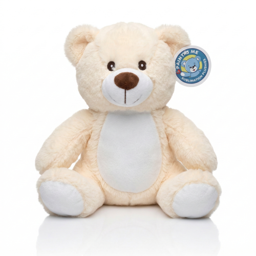 Miś pluszowy kremowy z nadrukiem – maskotka personalizowana 25 cm