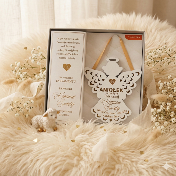 Zawieszka ANIOŁ „IHS” – Pamiątka komunijna