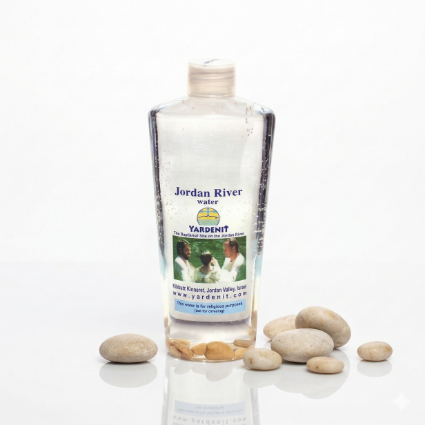 Woda święcona z rzeki Jordan z kamieniami z Betlejem – 250 ml | Made in Israel™