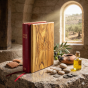 Biblia Jerozolimska (angielska) w oprawie z drzewa oliwnego – Ziemia Święta | Made in Israel™