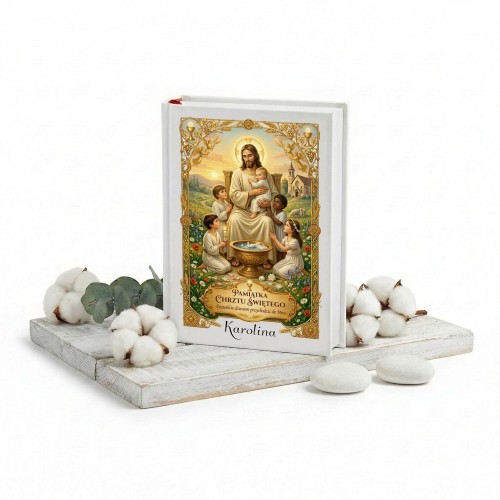 Biblia dla dzieci z personalizacją – Pamiątka Chrztu Świętego | Biała oprawa