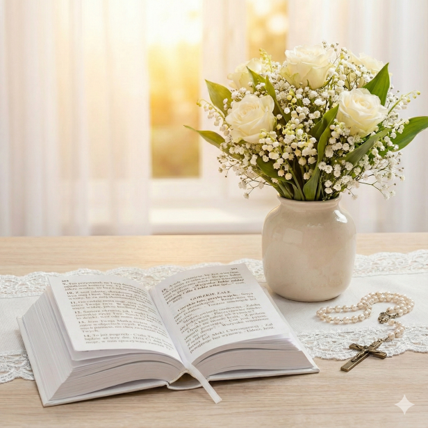 Modlitewnik komunijny Jezus Maryja Józef z personalizacją – książeczka na Pierwszą Komunię Świętą