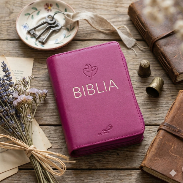 Biblia Tabor FLEX – malinowa, mała i podręczna, Biblia Paulistów w nowym tłumaczeniu