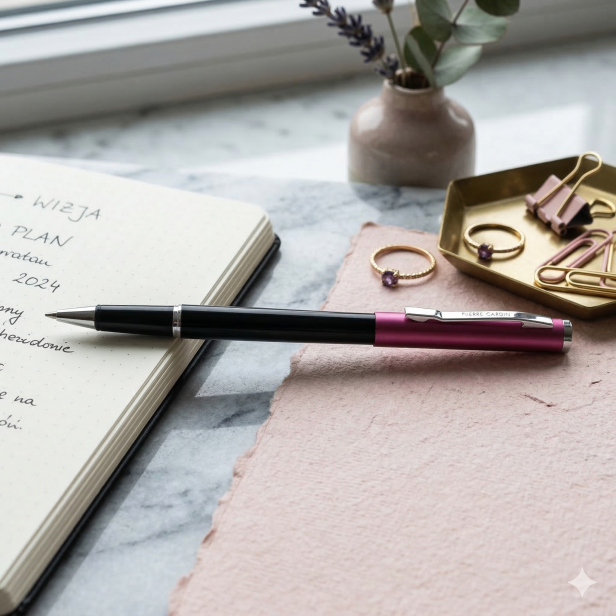 Pióro kulkowe Pierre Cardin różowe w pudełku – zestaw prezentowy z grawerem
