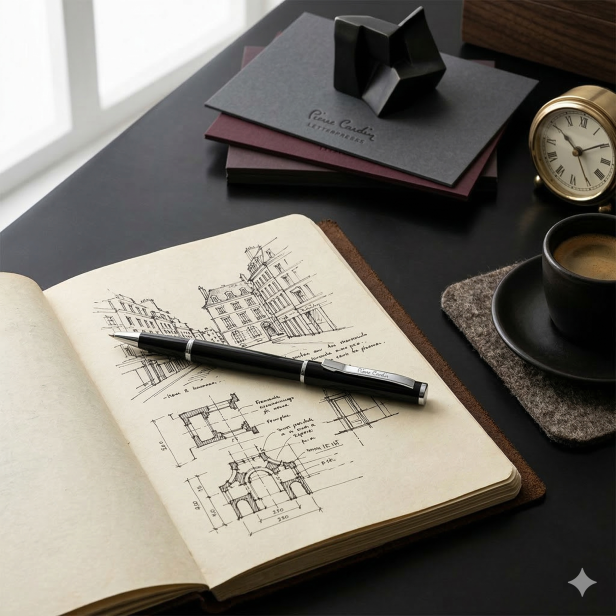 Pióro kulkowe Pierre Cardin czarne w pudełku – elegancki zestaw z grawerem