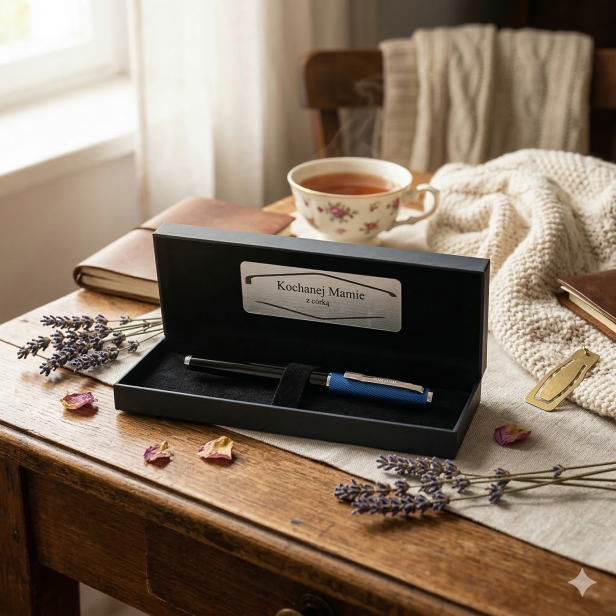 Pióro kulkowe Pierre Cardin niebieskie w pudełku – zestaw prezentowy z grawerem