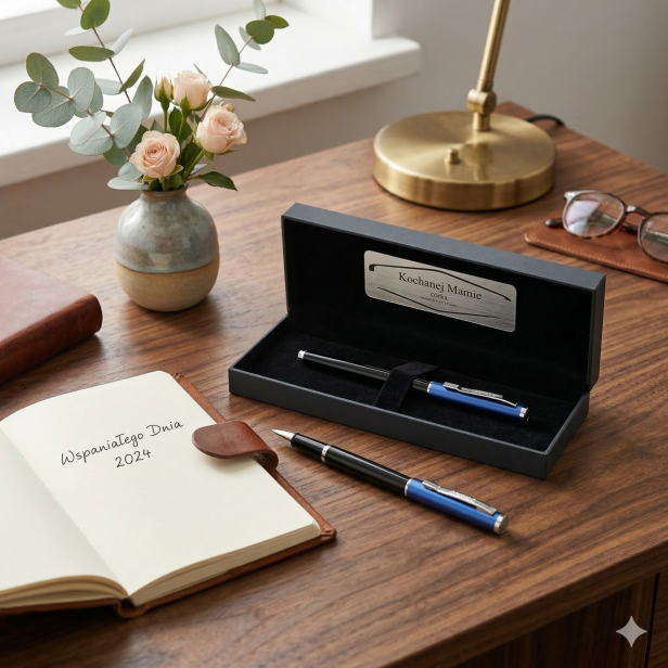 Pióro kulkowe Pierre Cardin niebieskie w pudełku – zestaw prezentowy z grawerem