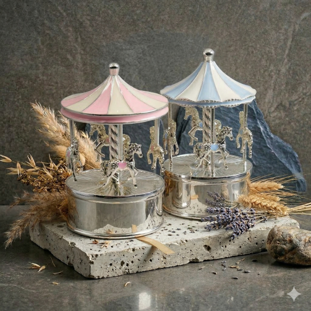 Karuzela z pozytywką dla dziecka– personalizowana pamiątka | BABY SILVER™