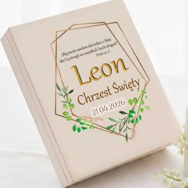 Pudełko w zestawie drewniane z nadrukiem